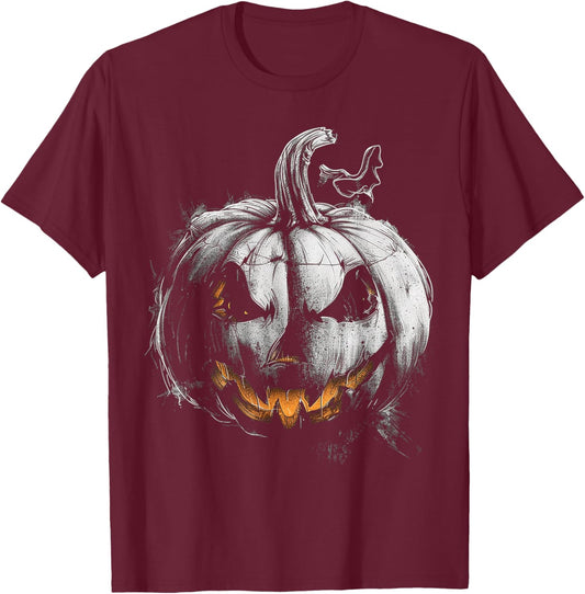 Pumpkin Costume Halloween Graphic Art Pumpkin T-Shirt - T-Shirt | Maroon