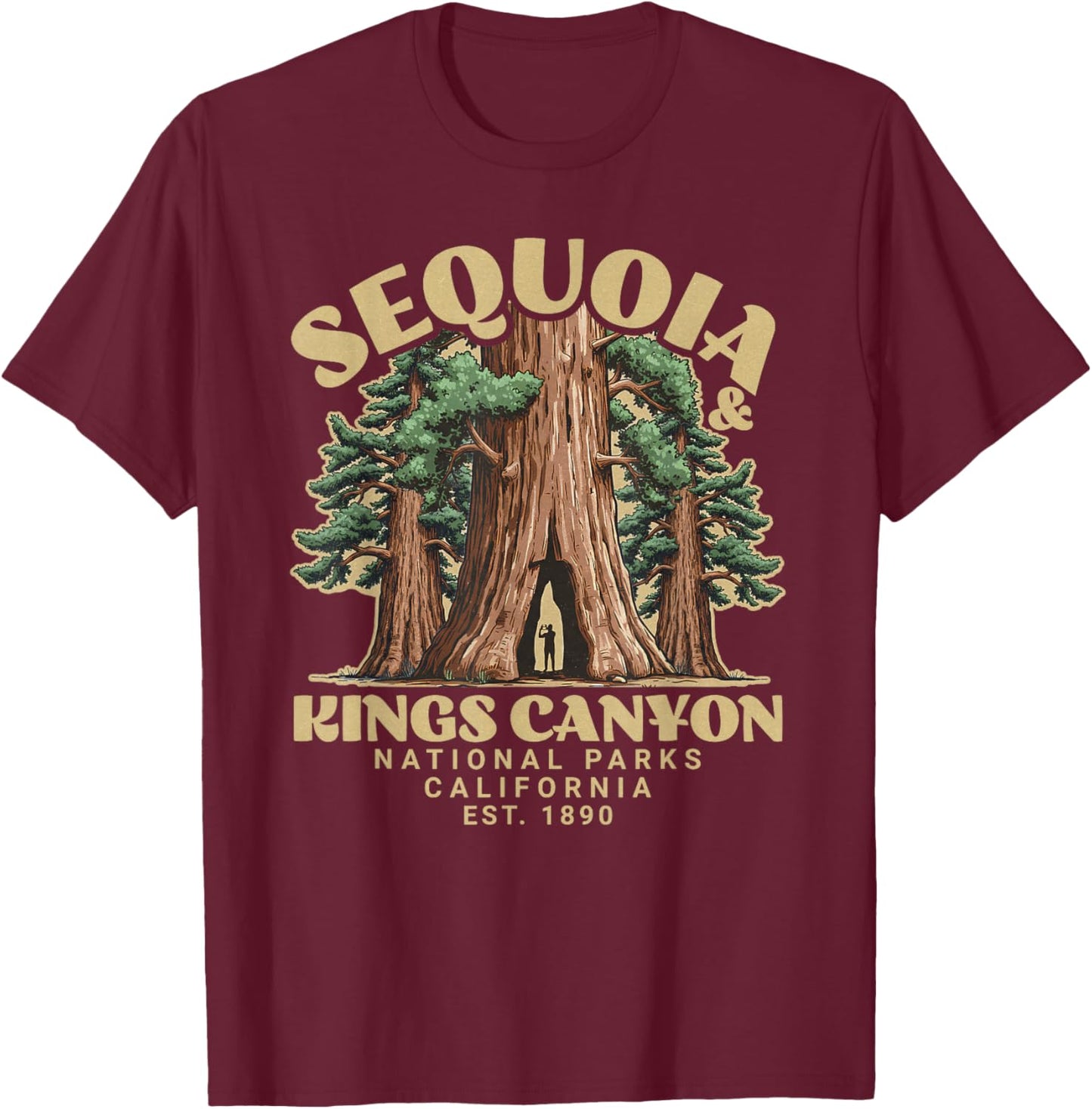 Sequoia kings Canyon National Parks T-Shirt - T-Shirt | Maroon