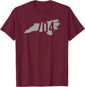 704 Area Code, Charlotte, Concord, Gastonia, North Carolina T-Shirt - T-Shirt | Maroon