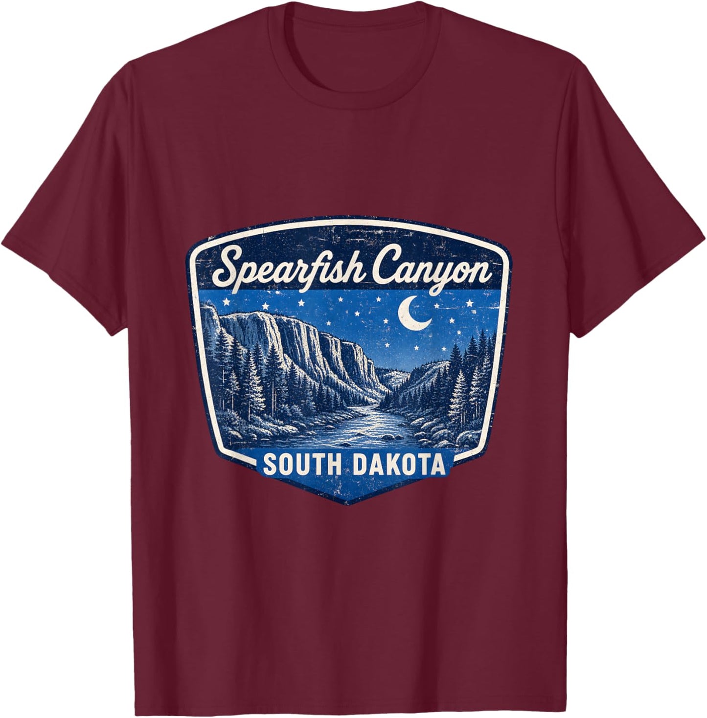 Spearfish Canyon South Dakota Nature Landscape Outdoor T-Shirt - T-Shirt | Maroon