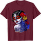 Day Of The Dead Beauty With Flowers T-Shirt - T-Shirt | Maroon