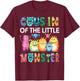 Cousin Of The Little Monster Kids 1St Birthday Party T-Shirt - T-Shirt | Maroon