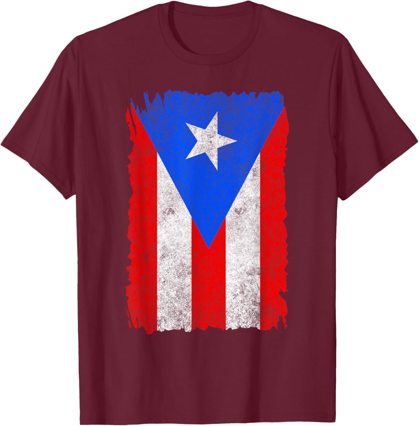 Vintage Boricua Puerto Rican Puerto Rico PR Flag Pride Roots T-Shirt - T-Shirt | Maroon