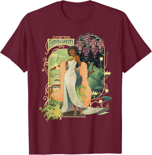 Disney Princess and The Frog Tiana Livin’ The Bayou Dream T-Shirt - T-Shirt | Maroon