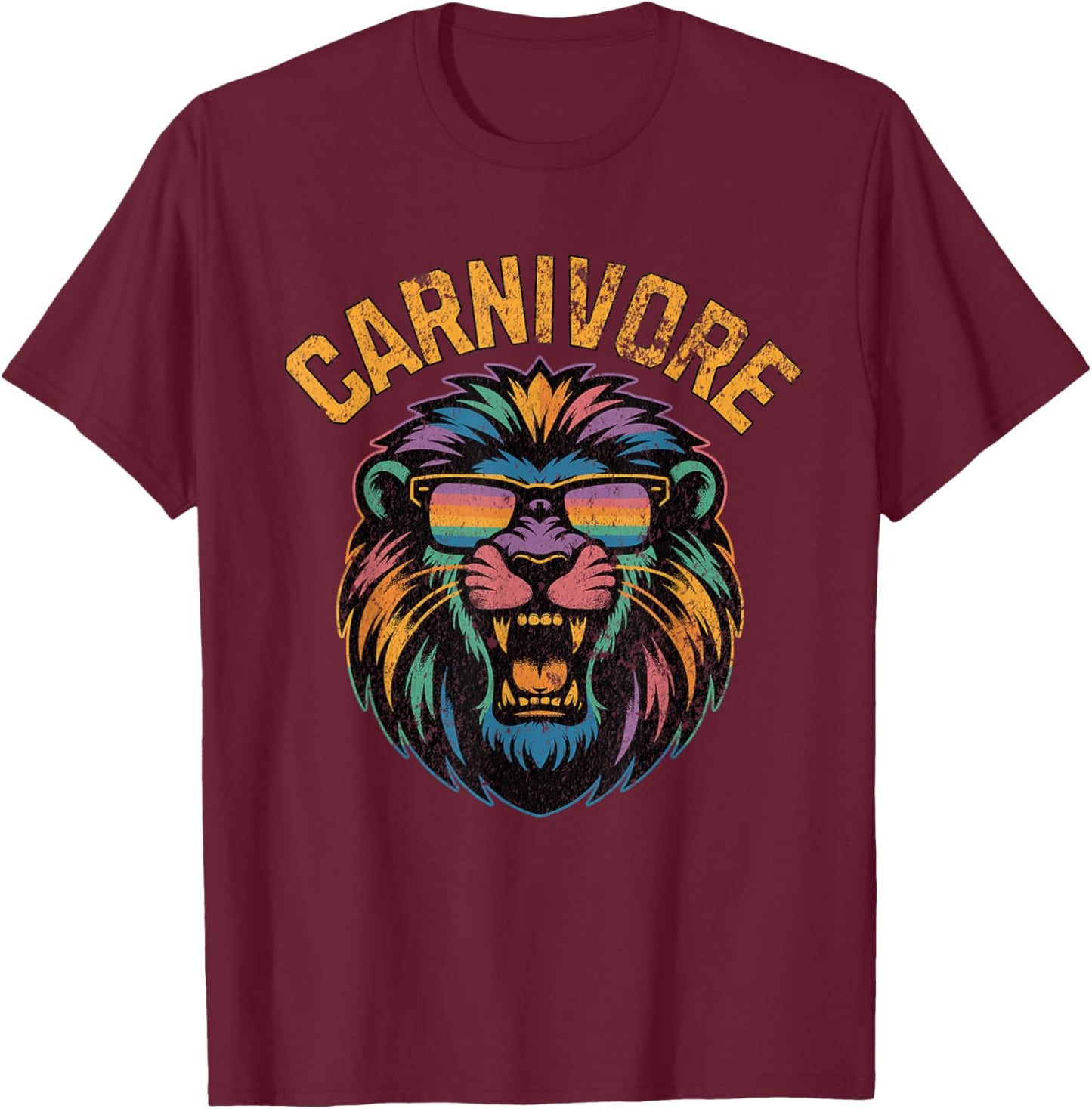 Carnivore: Zero Carb Lion Diet Lifestyle T-Shirt - T-Shirt | Maroon