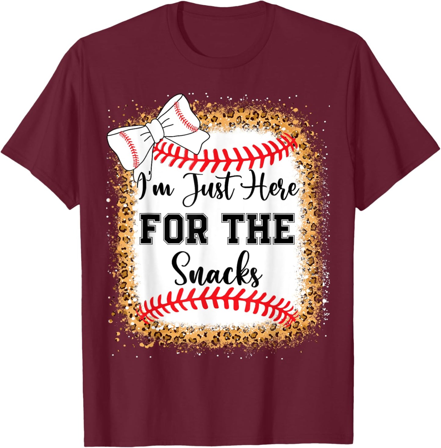 Baseball Sister Im Just Here For The Snacks Toddler Girl T-Shirt - T-Shirt | Maroon