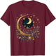 Mystic Sun and Moon Woman Mystical Flowers Aesthetic T-Shirt - T-Shirt | Maroon