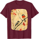 Japanese Art Birds On Cherry Blossom, Japanese T-Shirt - T-Shirt | Maroon