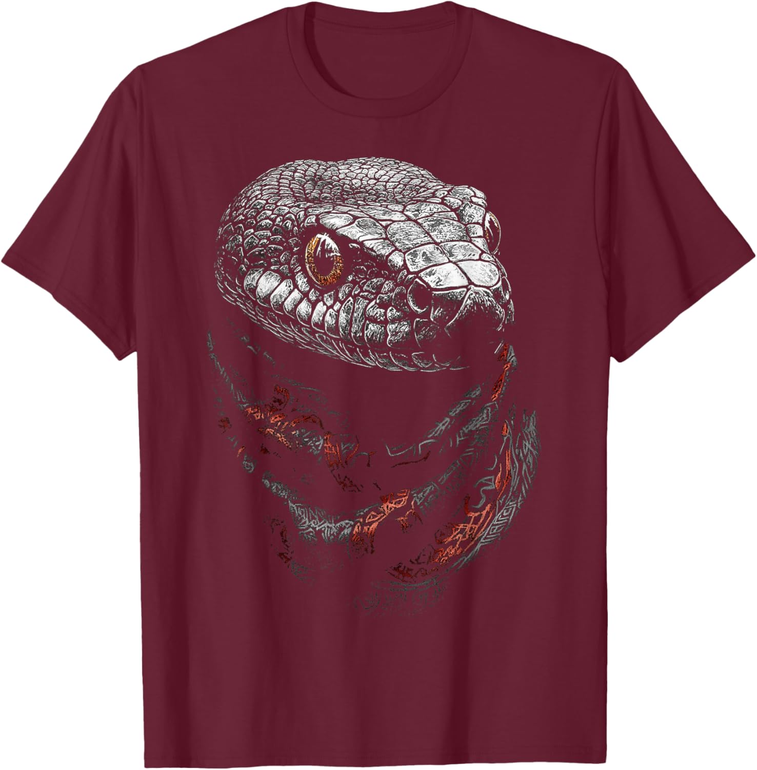 Snake Animal Graphic Art Snake T-Shirt - T-Shirt | Maroon