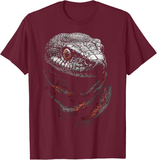 Snake Animal Graphic Art Snake T-Shirt - T-Shirt | Maroon