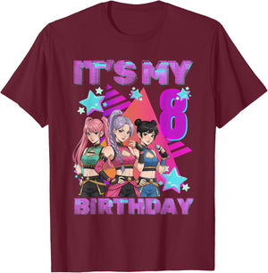 8 Years Birthday K Pop Kids 8th Birthday Girl K-Pop T-Shirt - T-Shirt | Maroon