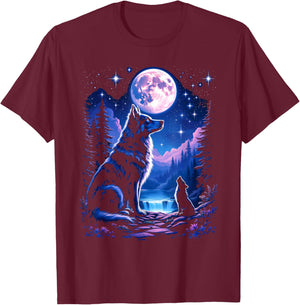 Mystischer Wolf T-Shirt - T-Shirt | Maroon