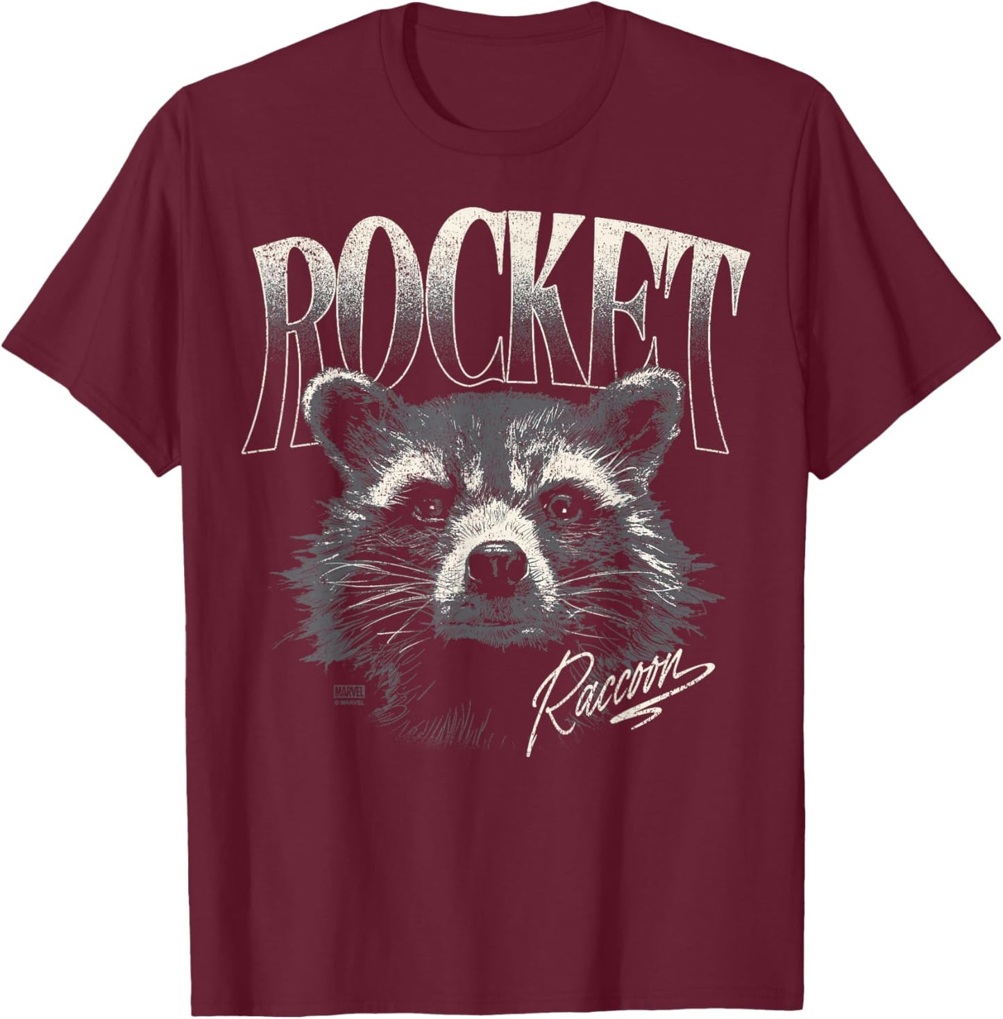 Guardians of The Galaxy - Rocket Raccoon Portrait T-Shirt - T-Shirt | Maroon