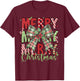 Merry Christmas Coquette Bow Xmas Pajamas Family Matching T-Shirt - T-Shirt | Maroon