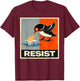 Resist Graphic Bird Against ice Vintage Style T-Shirt - T-Shirt | Maroon