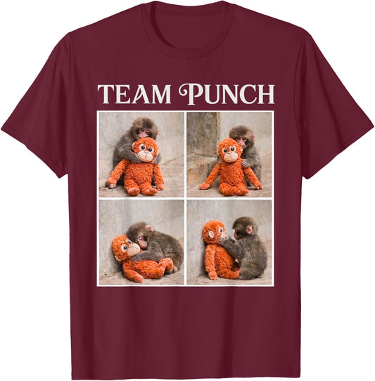 Cute Baby Monkey Team Punch T-Shirt - T-Shirt | Maroon