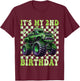 Its My 2nd Birthday Monster Truck 2 Year Old Boys 2nd Party T-Shirt - T-Shirt | Maroon