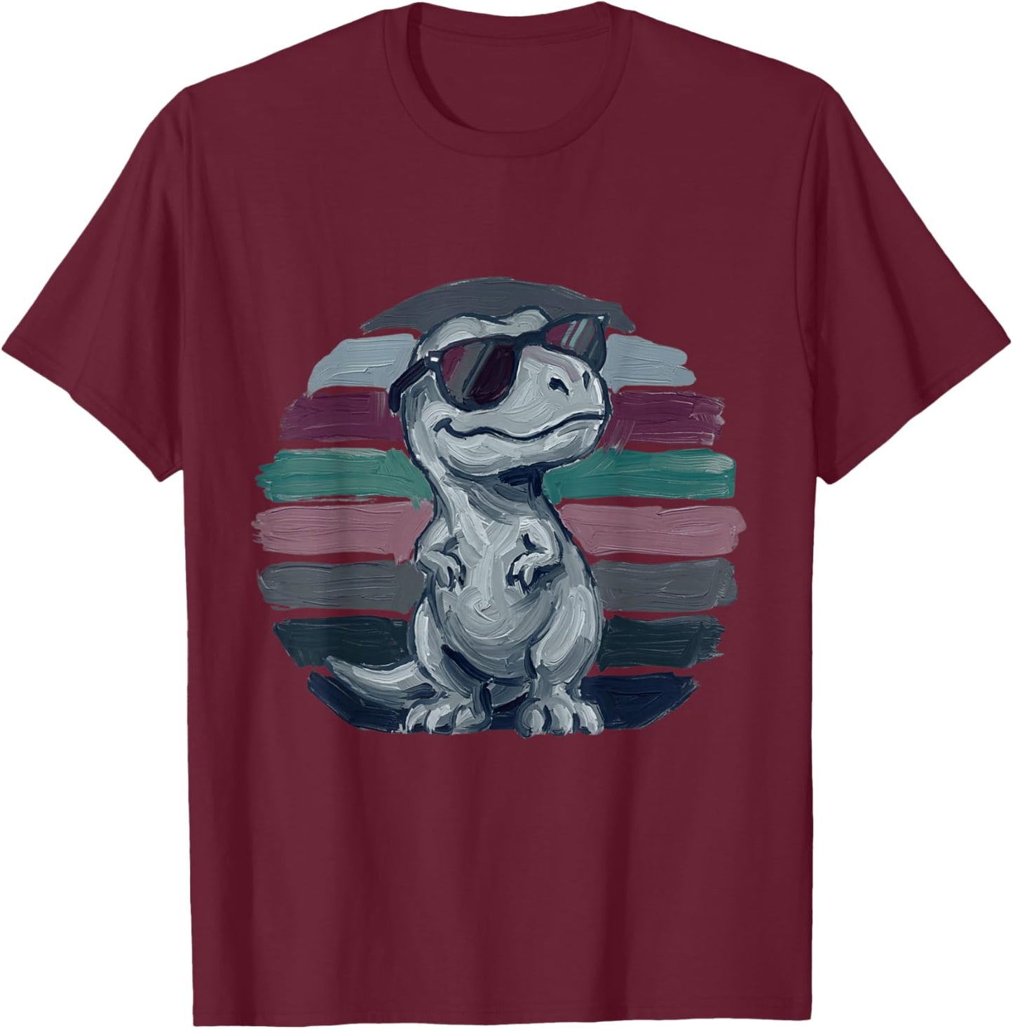 T-Rex Retro Männer Kinder Frauen Lustiger Dinosaurier T-Shirt - T-Shirt | Maroon