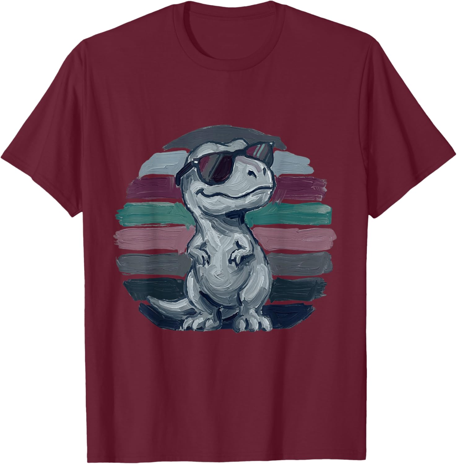 T-Rex Retro Männer Kinder Frauen Lustiger Dinosaurier T-Shirt - T-Shirt | Maroon