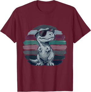T-Rex Retro Männer Kinder Frauen Lustiger Dinosaurier T-Shirt - T-Shirt | Maroon