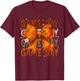 Game Day Basketball Bow Coquette Leopard Basketball T-Shirt - T-Shirt | Maroon