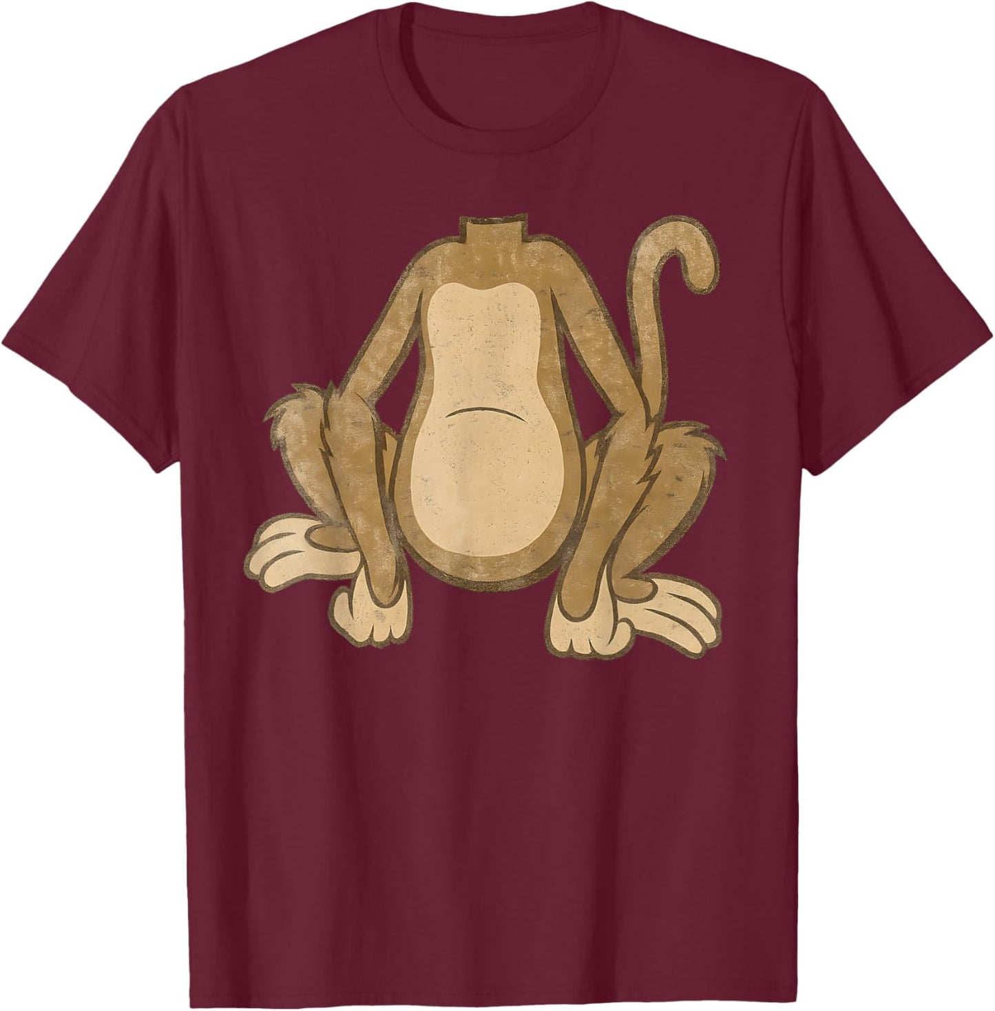 Funny Monkey Costume Design for Animal Lovers and Kids T-Shirt - T-Shirt | Maroon