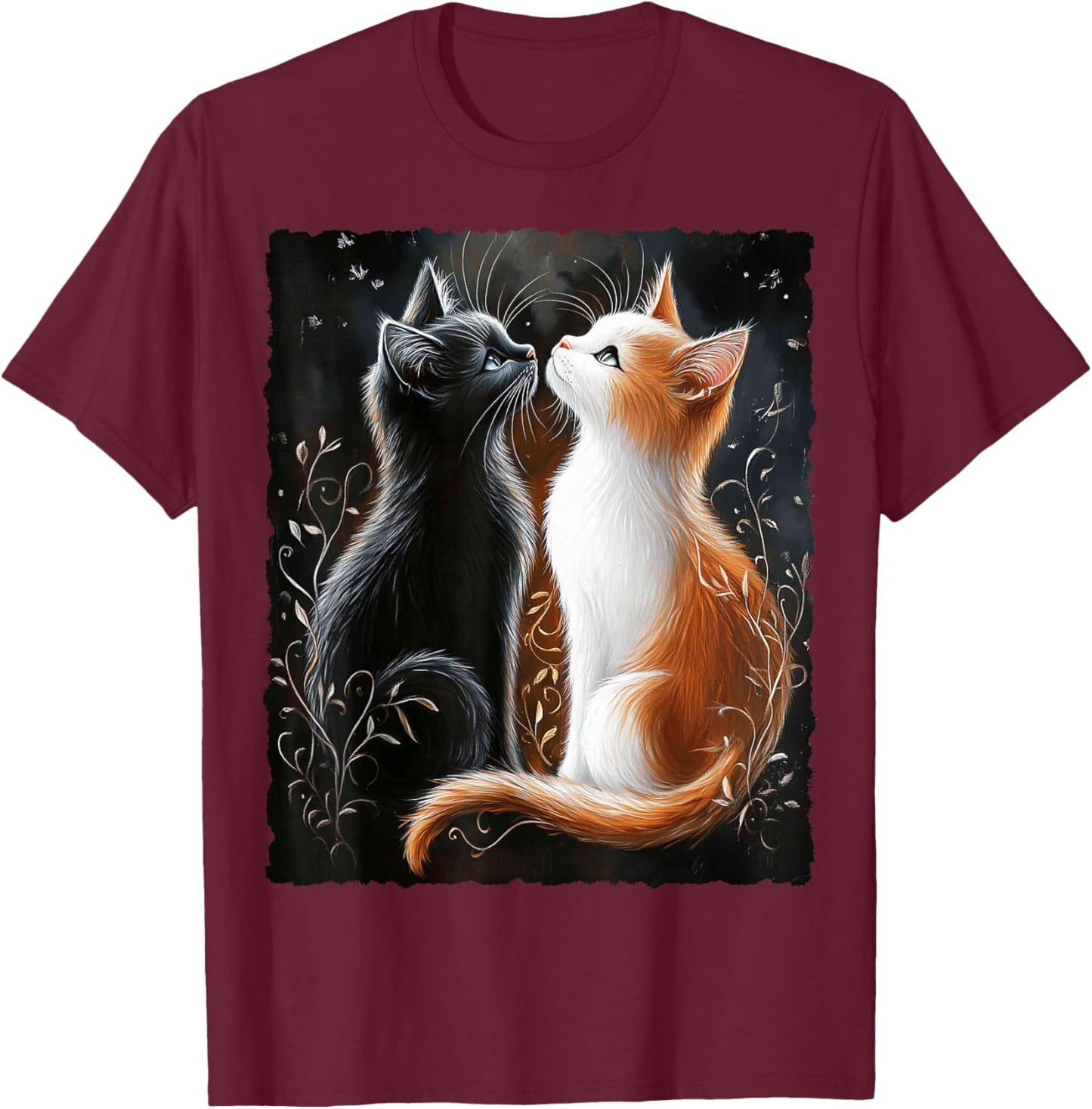Cute Magical Cat Kitten Fantasy Art Design T-Shirt - T-Shirt | Maroon