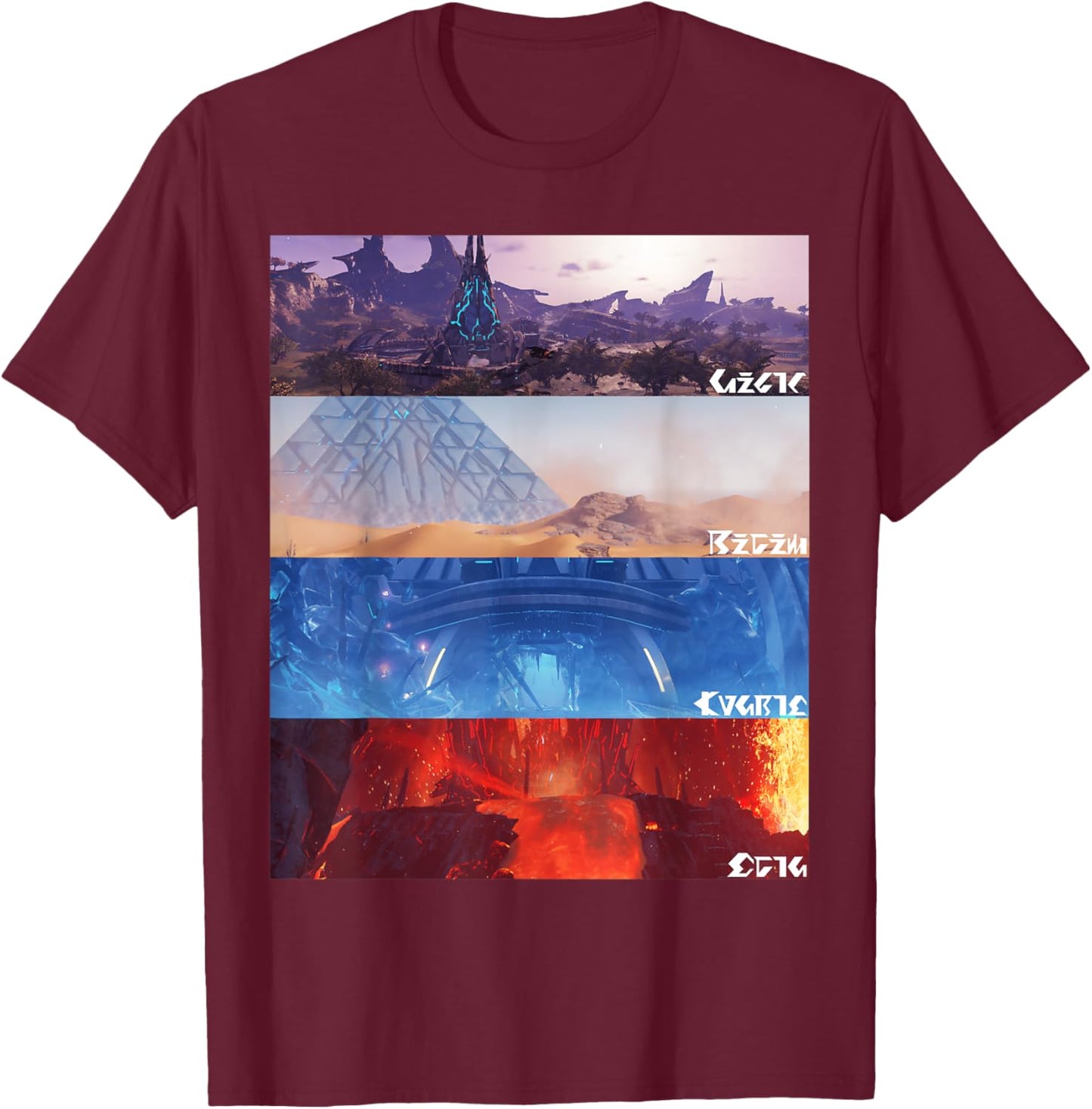 "PSO2 New Genesis" Halfa T-Shirt - T-Shirt | Maroon