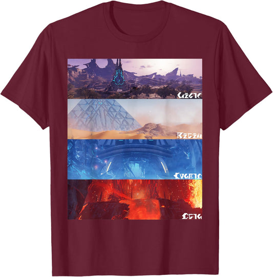 "PSO2 New Genesis" Halfa T-Shirt - T-Shirt | Maroon