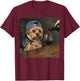 Yorkie Drinking Wine Funny Dog Meme T-Shirt - T-Shirt | Maroon