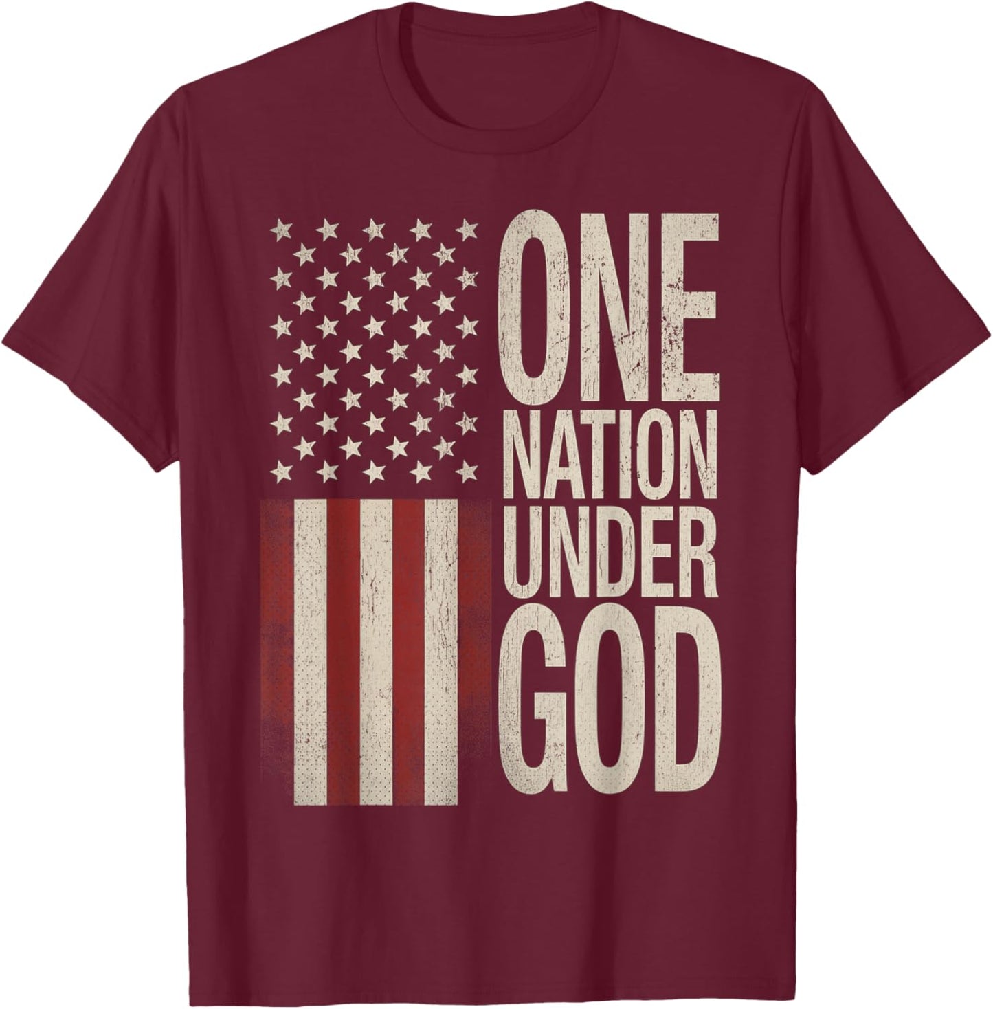 One Nation Under God 250 Years 250th Anniversary USA T-Shirt - T-Shirt | Maroon