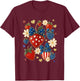 Boho 4th of July Preppy Strawberry, USA Patriotic Bow Girls T-Shirt - T-Shirt | Maroon