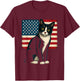 Tuxedo Cat 4th of July Patriotic Adults Kids T-Shirt - T-Shirt | Maroon