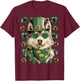 Lunettes de Soleil Loup Irlandais avec cœurs Trèfle St Patrick T-Shirt - T-Shirt | Maroon