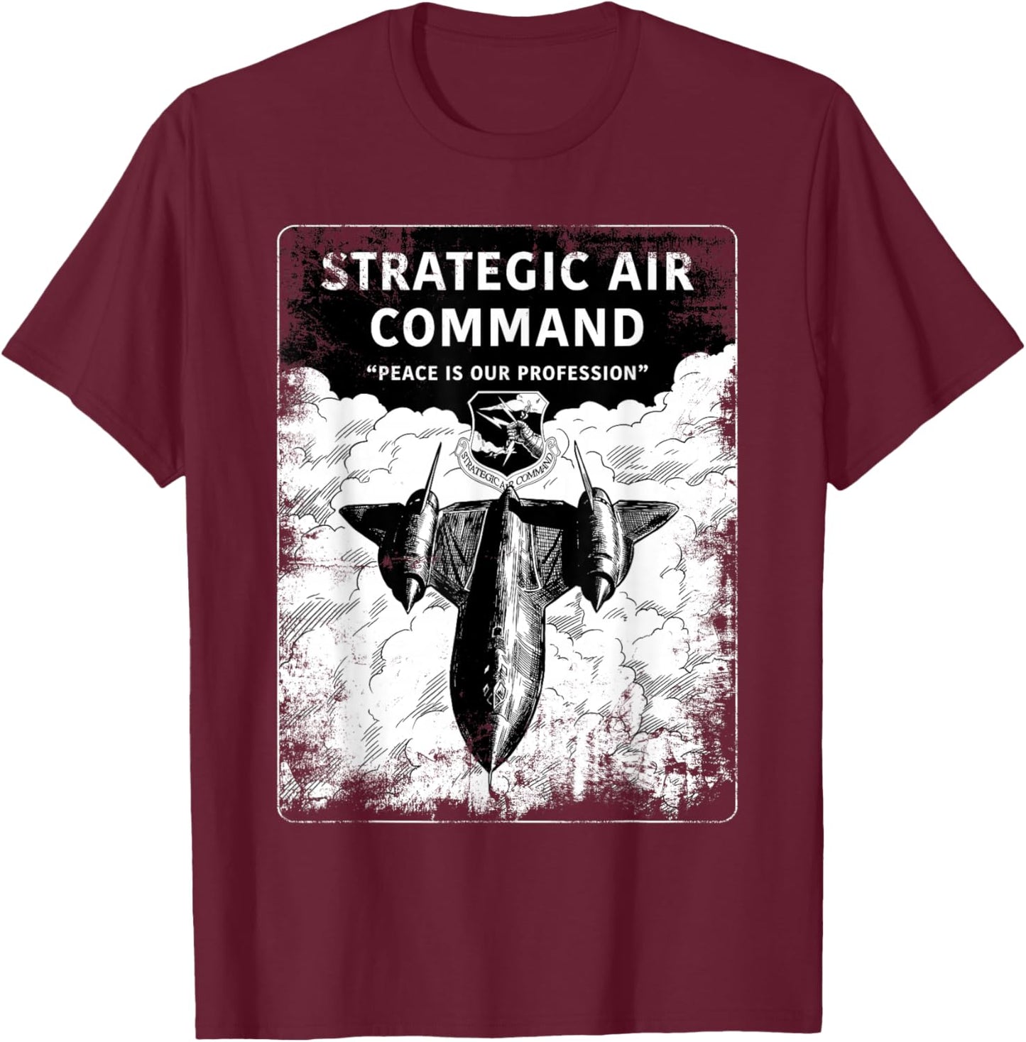 Strategic Air Command USAF Peace is Our Profession Gifts T-Shirt - T-Shirt | Maroon