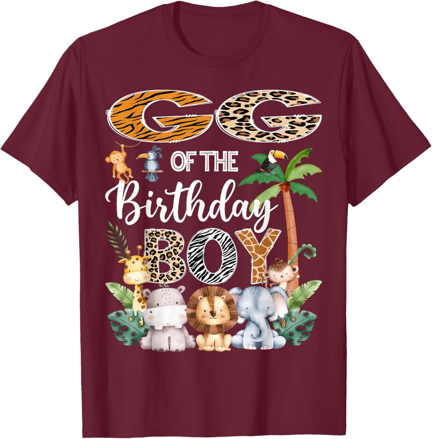 GG Of The Birthday Boy Safari Jungle Bday Party T-Shirt - T-Shirt | Maroon