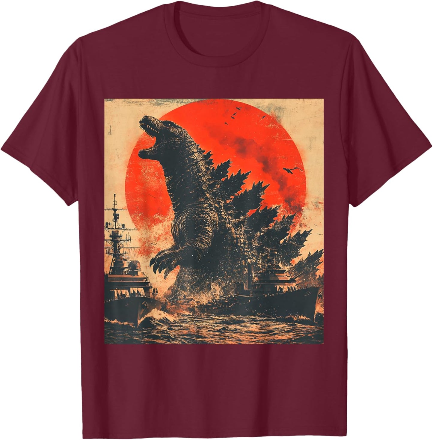 Kaiju Monster Legendary Japanese Retro Vintage T-Shirt - T-Shirt | Maroon