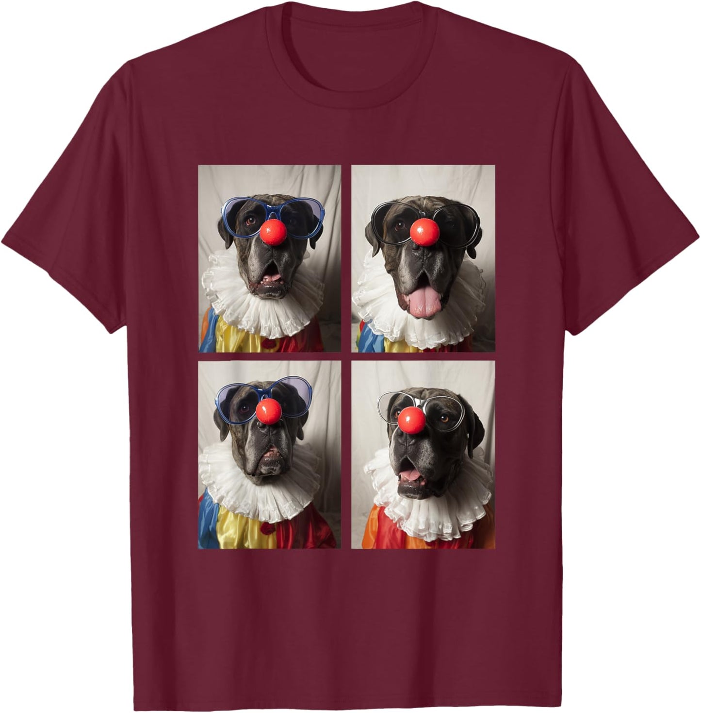 Cane Corso with Sunglasses Clown Animals Halloween Dogs T-Shirt - T-Shirt | Maroon