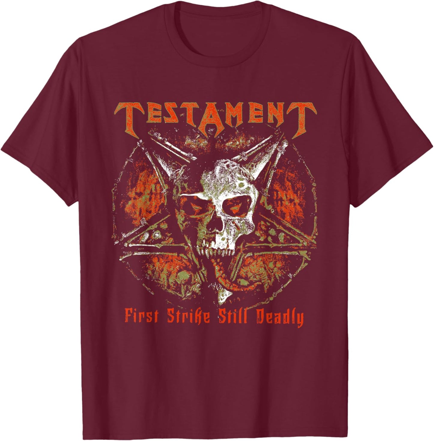 Testament - Official Merchandise - First Strike T-Shirt - T-Shirt | Maroon