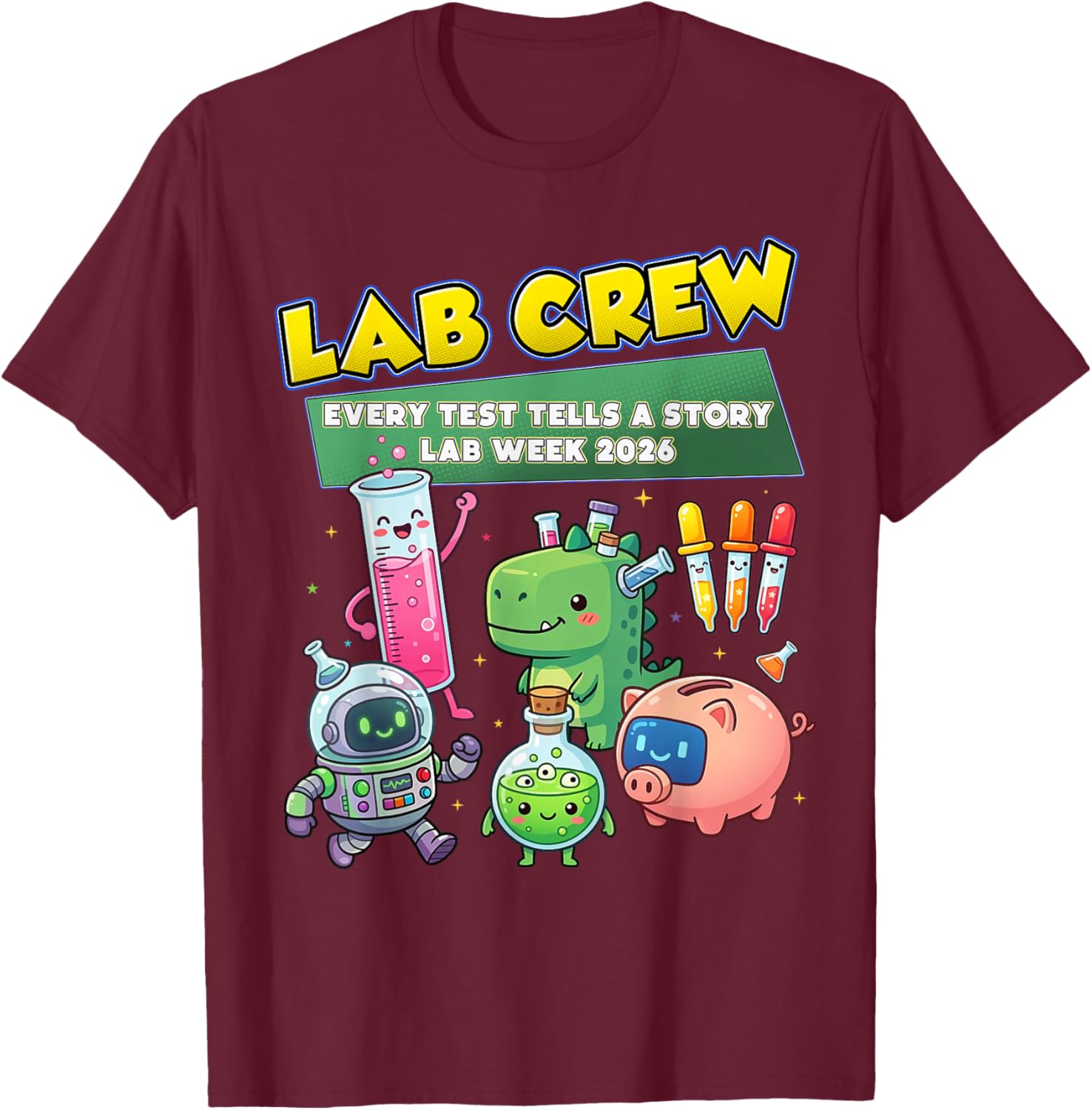 Lab Crew Lab Week 2026 Medical Laboratory Technician Team T-Shirt - T-Shirt | Maroon