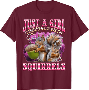 Funny Squirrel T-Shirt - T-Shirt | Maroon