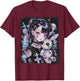 Anime Girl Goth Bunny Cute E-Girl Gothic Outfit Grunge T-Shirt - T-Shirt | Maroon