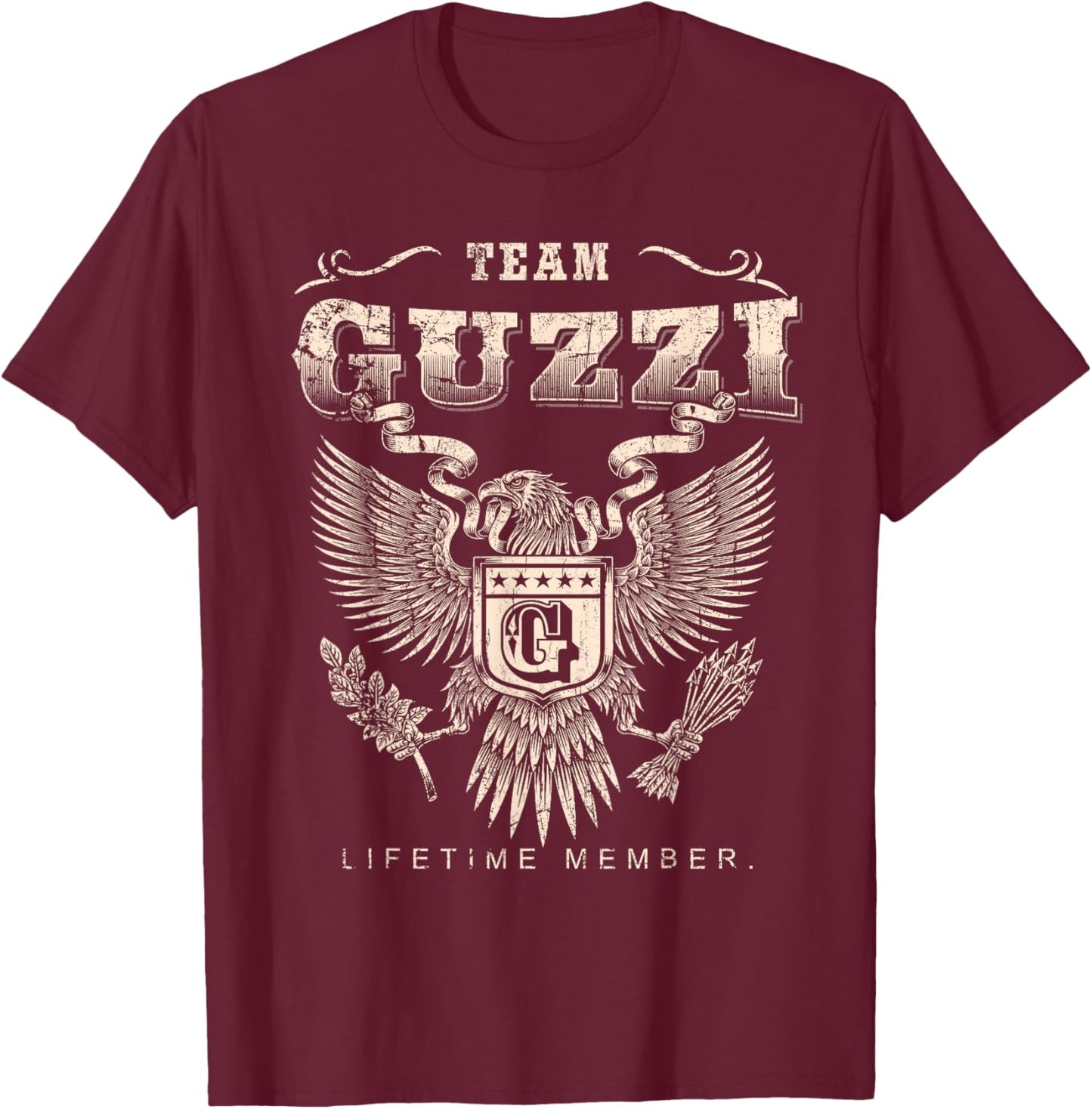 Team Guzzi Life Mitglied - Guzzi Name T-Shirt - T-Shirt | Maroon