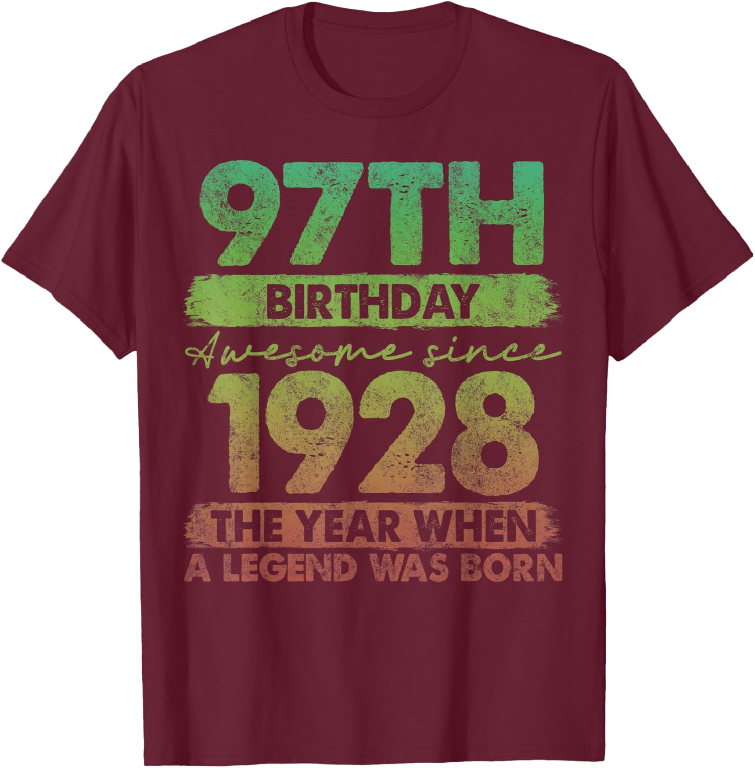 97 Year Old Gifts Vintage 1928 Limited Edition 97th Birthday T-Shirt - T-Shirt | Maroon