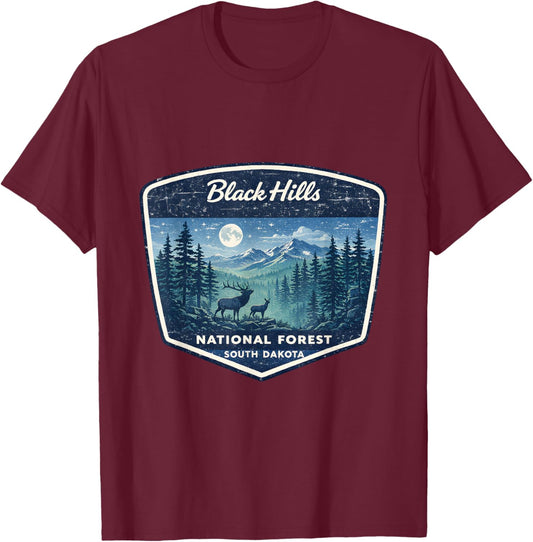 Black Hills National Forest South Dakota Nature Wildlife T-Shirt - T-Shirt | Maroon