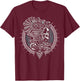 Mexico Azteca Mayan Warrior Jaguar Skull Patriotic Mexican T-Shirt - T-Shirt | Maroon