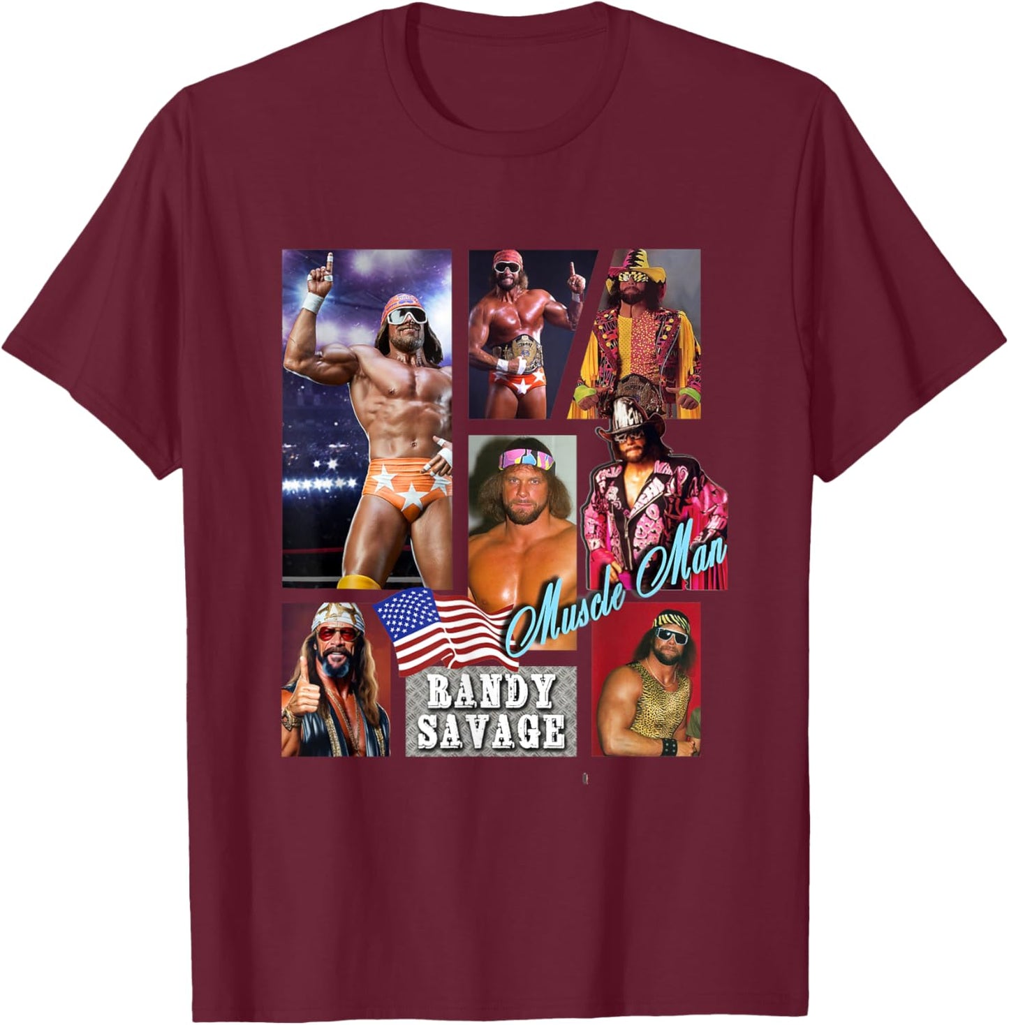Randy Savage_003 T-Shirt - T-Shirt | Maroon