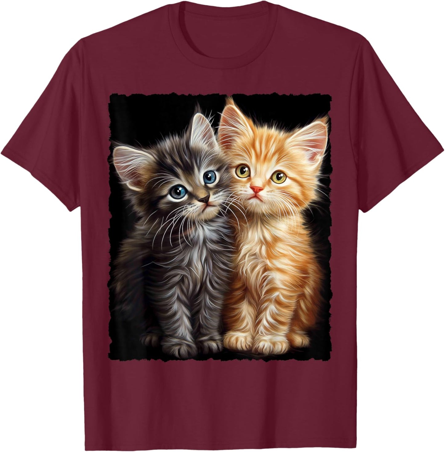 Cute Magical Cat Kitten Fantasy Art Design T-Shirt - T-Shirt | Maroon