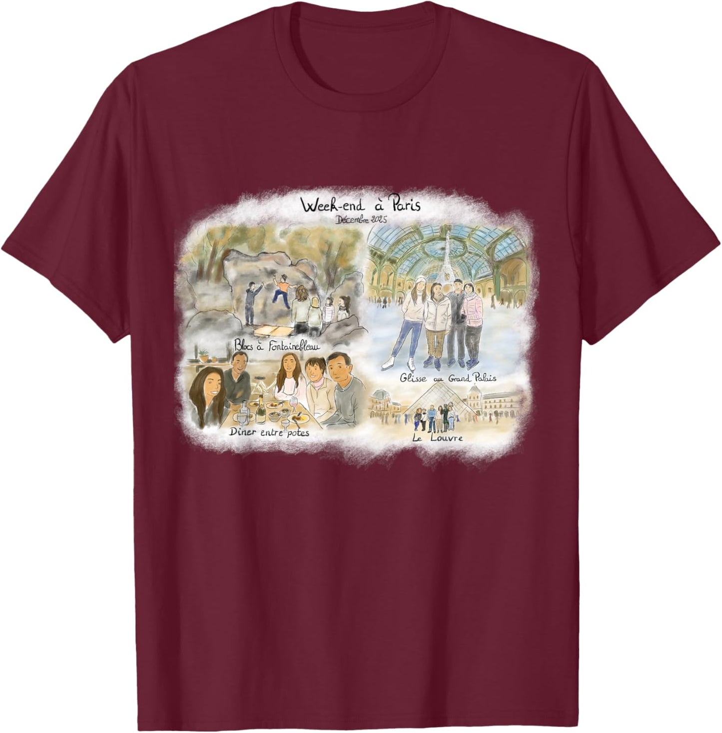 Week End à Paris T-Shirt - T-Shirt | Maroon