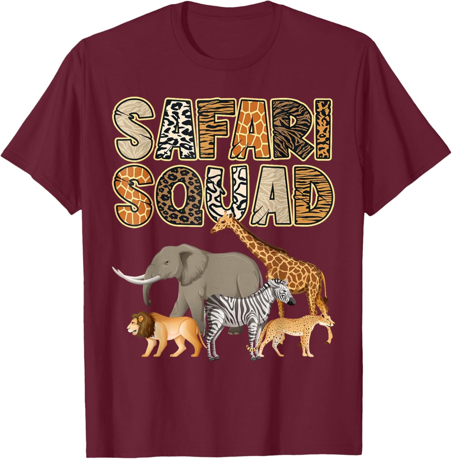 African Safari Zoo - Safari Squad Funny Animal Zoo Lovers T-Shirt - T-Shirt | Maroon